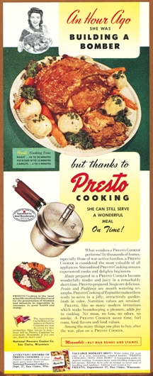 pressure cooker blog Presto Bomber ad
